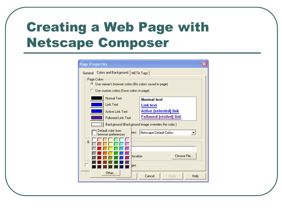Creating a Web Page with Netscape Composer