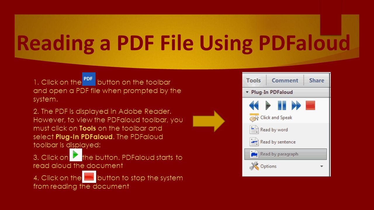 Reading a PDF File Using PDFaloud 1.