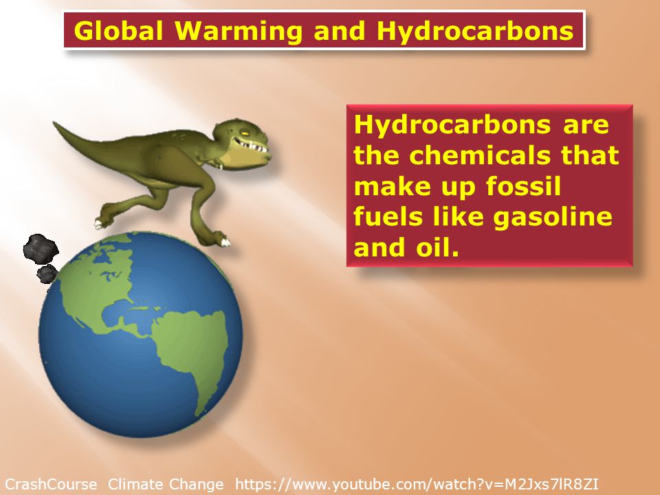 Global Warming and Hydrocarbons Hydrocarbons are the chemicals that make up fossil fuels like gasoline and oil.