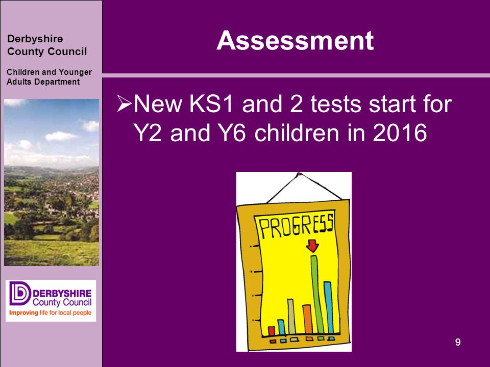 Derbyshire County Council Children and Younger Adults Department Assessment  New KS1 and 2 tests start for Y2 and Y6 children in