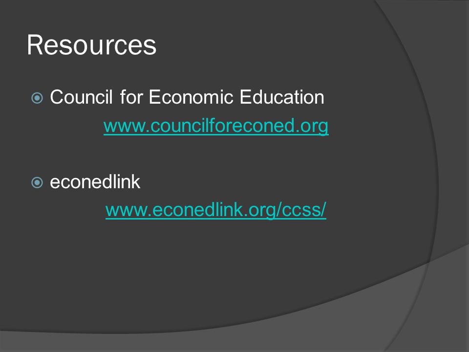 Resources  Council for Economic Education    econedlink