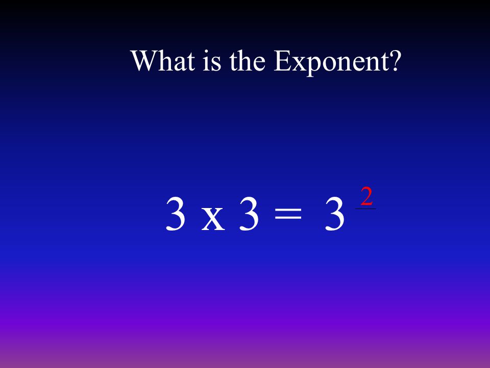 What is the Exponent 3 x 3 =3 2