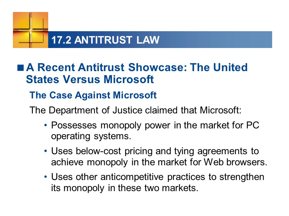 microsoft antitrust case The antitrust judgment landed by the department of justice 10 years ago against microsoft officially expired on thursday, marking the end of one of the most famous antitrust cases in us history. microsoft antitrust case The antitrust judgment landed by the department of justice 10 years ago against microsoft officially expired on thursday, marking the end of one of the most famous antitrust cases in us history.