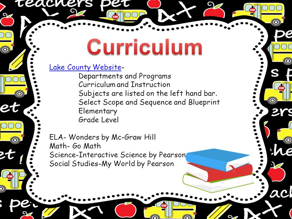 Lake County WebsiteLake County Website- Departments and Programs Curriculum and Instruction Subjects are listed on the left hand bar.