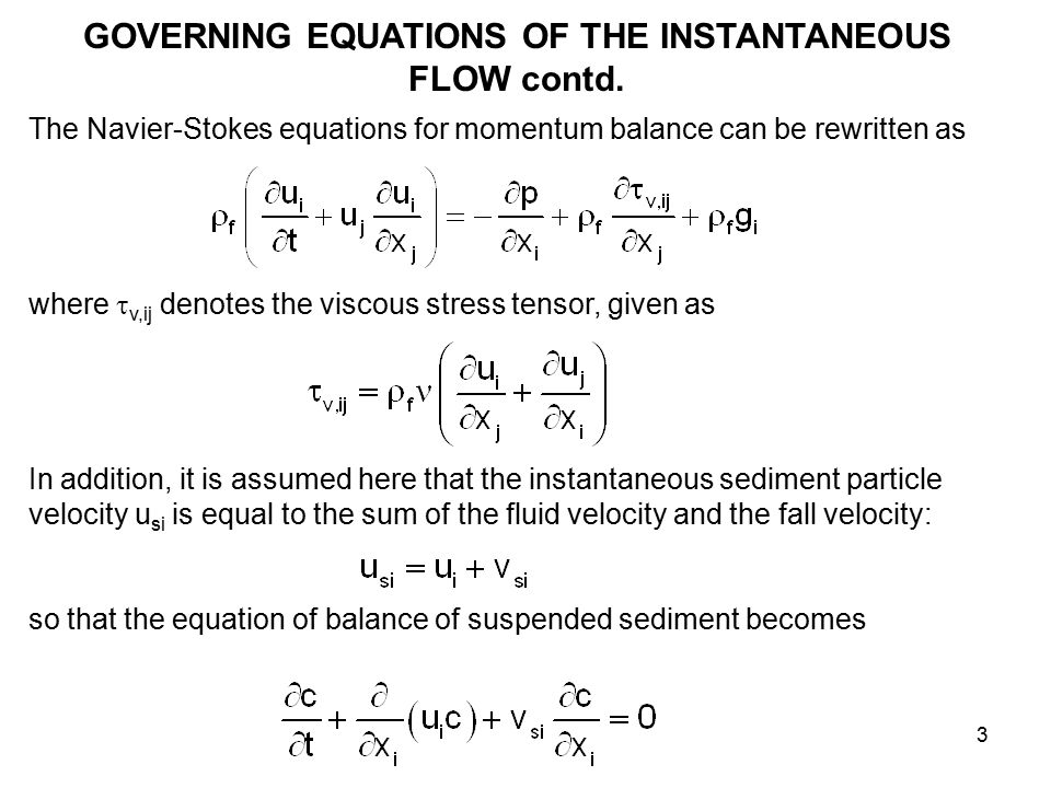 1 Lecture 9 A Whirlwind Sketch Of The Derivation 1d Layer 3 Governing Equations Of The Instantaneous Flow Contd