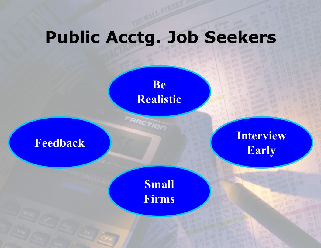 Public Acctg. Job Seekers Interview Early Feedback Small Firms Be Realistic