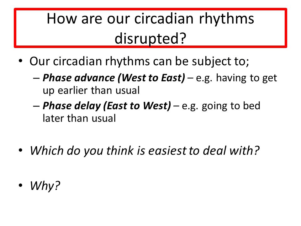 How are our circadian rhythms disrupted.