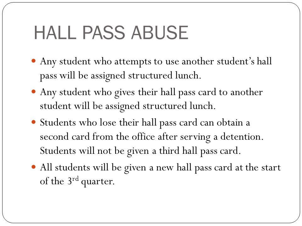 expectations use and abuse hall passes hall pass expectations hallway pass