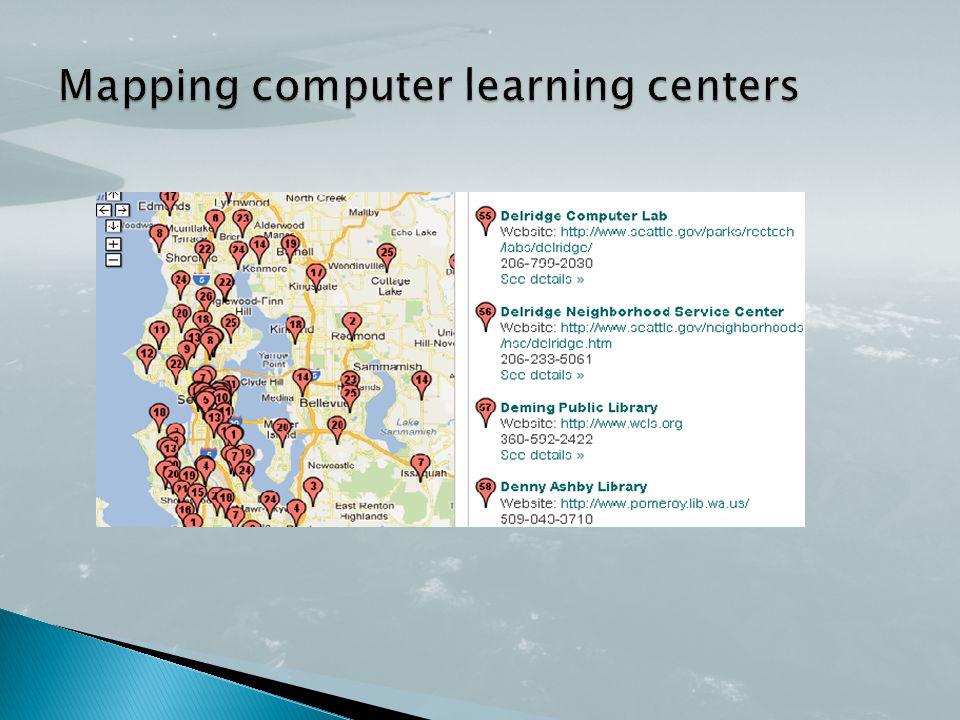 Mapping computer learning centers