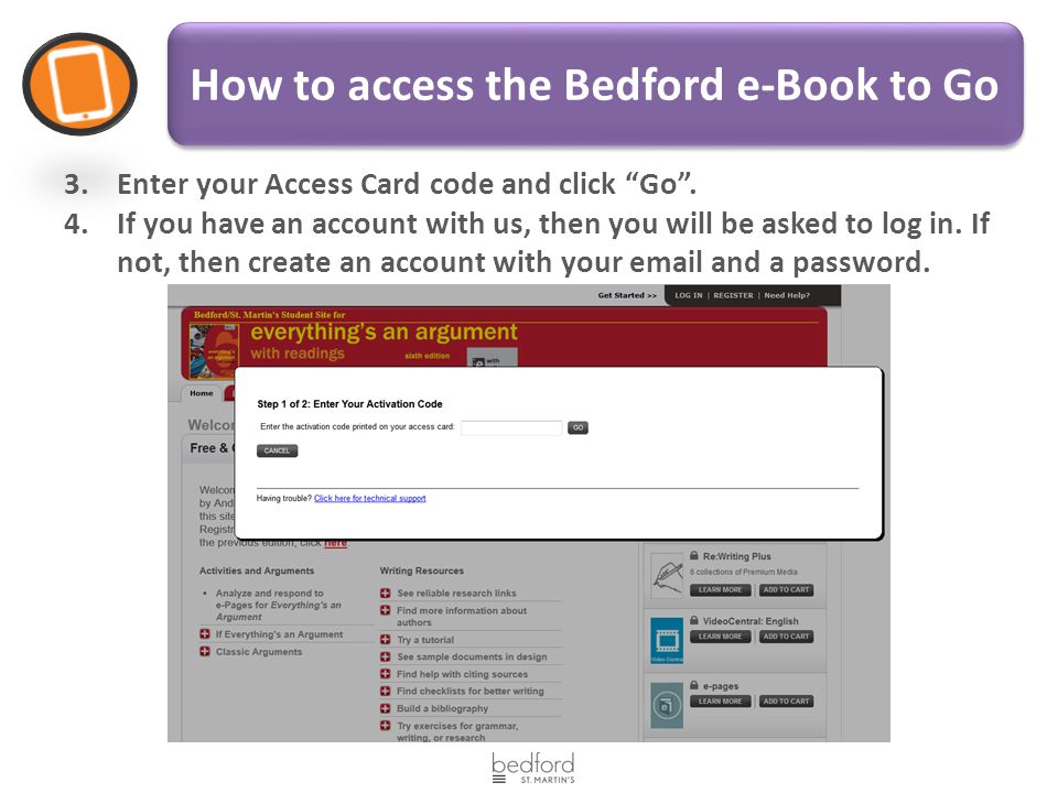 3.Enter your Access Card code and click Go .