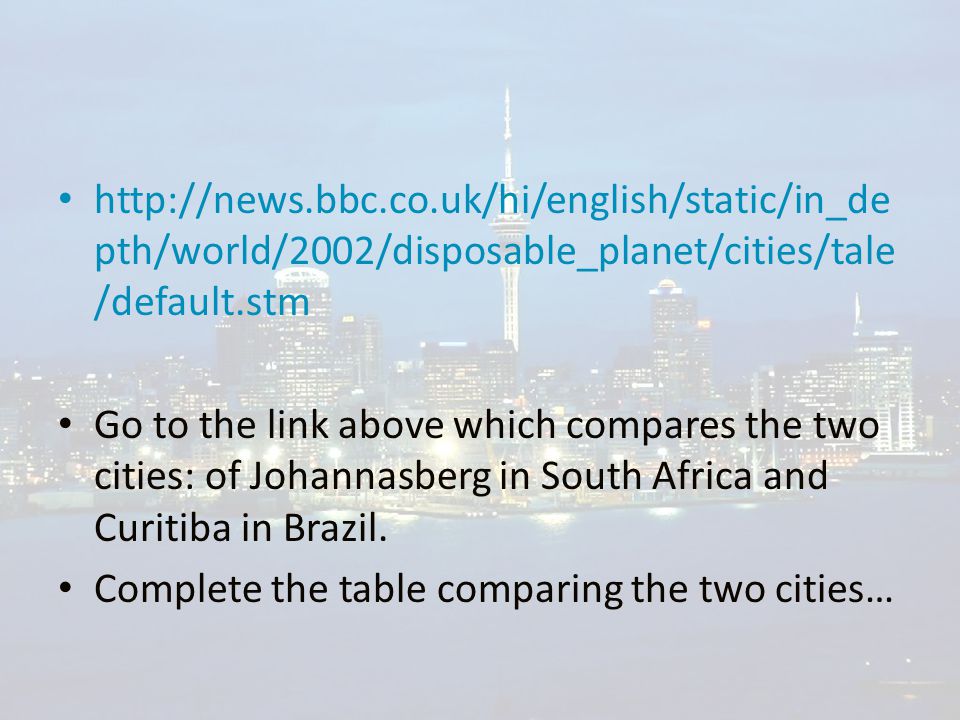 Topic2: Write an essay contrasting two cities ( comparision