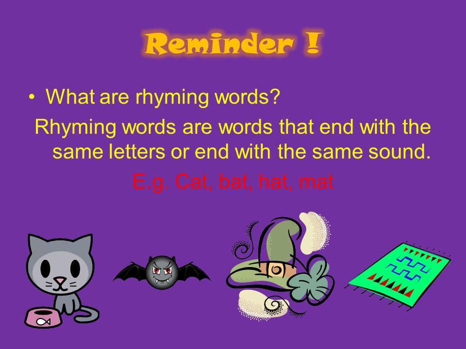 What are rhyming words.