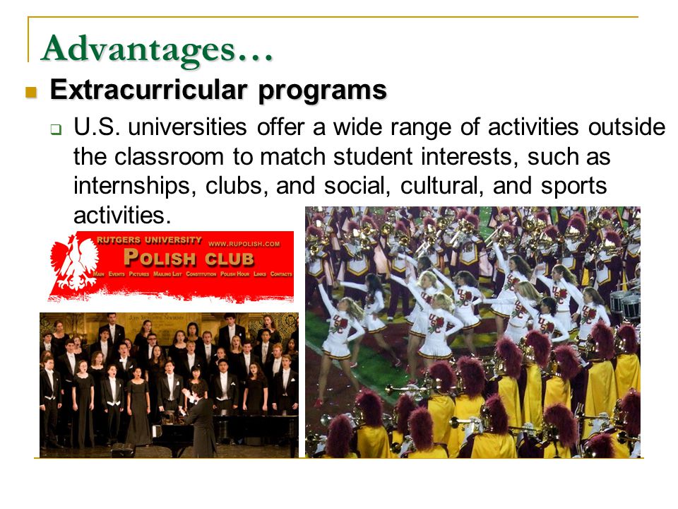 Extracurricular programs Extracurricular programs  U.S.