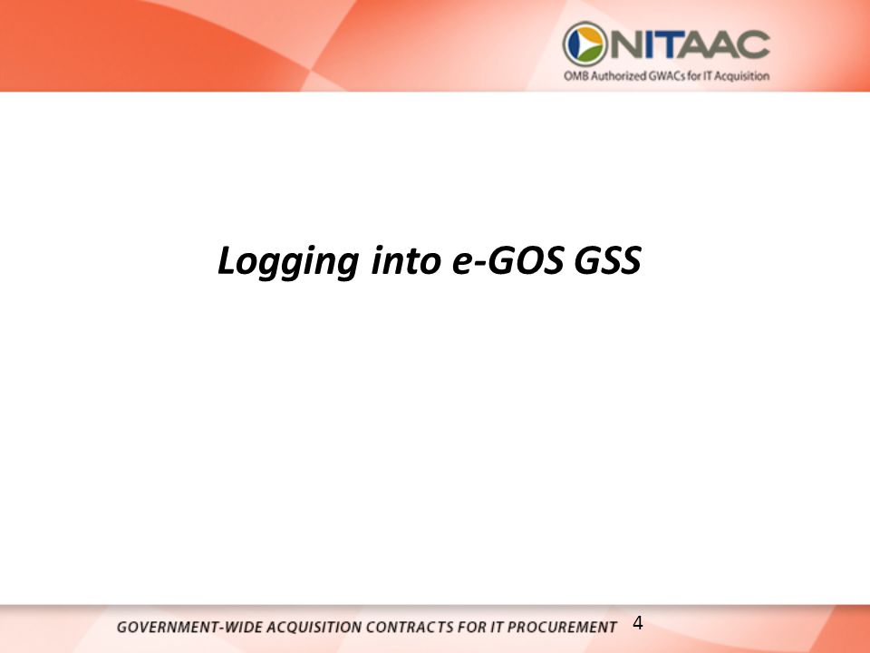 Logging into e-GOS GSS 4