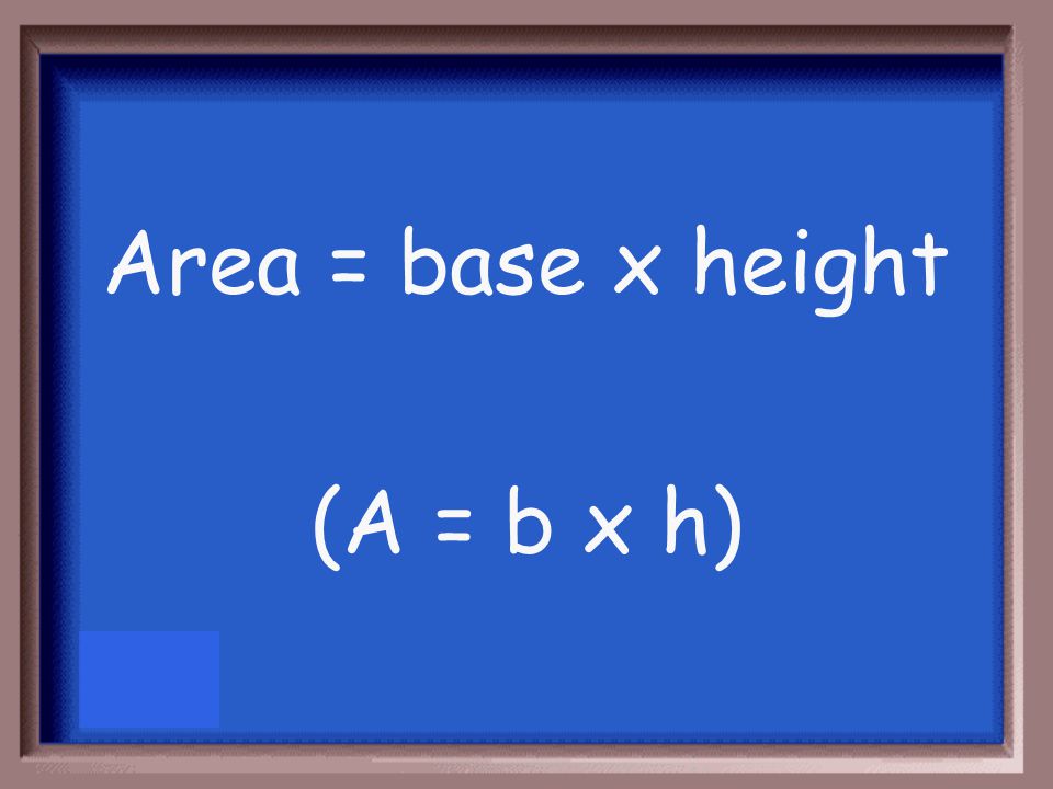 What is the formula for the area of a parallelogram
