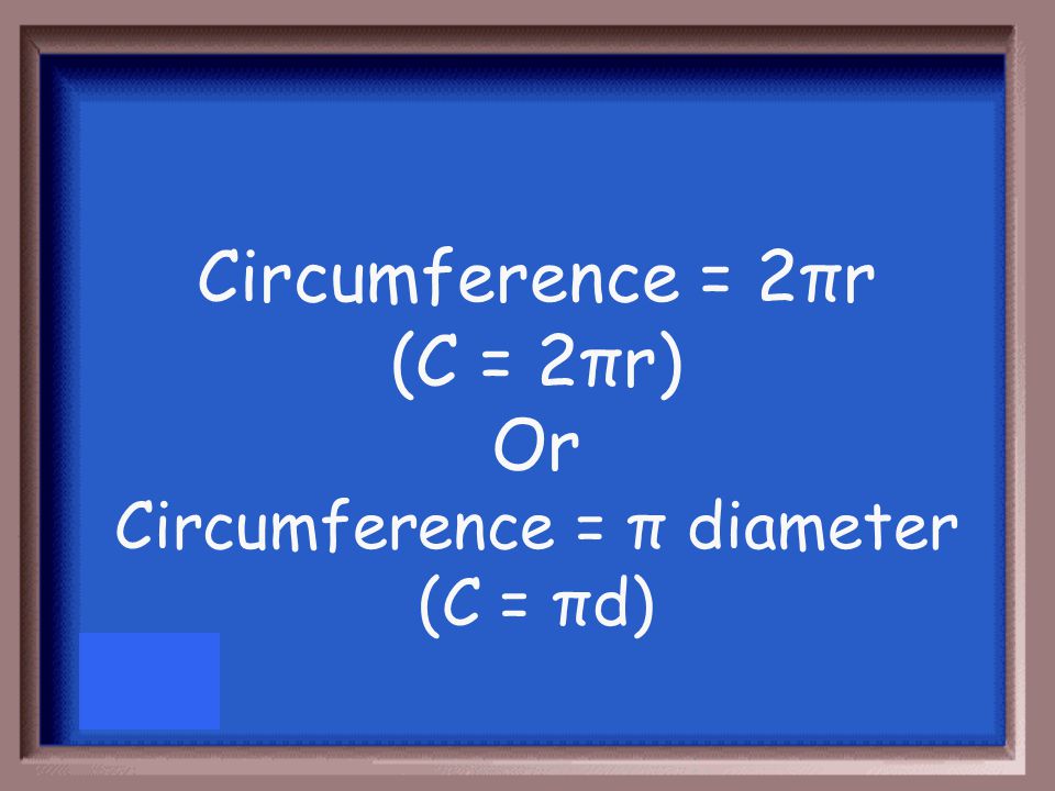 What is the formula for circumference of a circle