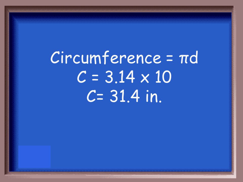 Find the circumference of the circle below 5 in.