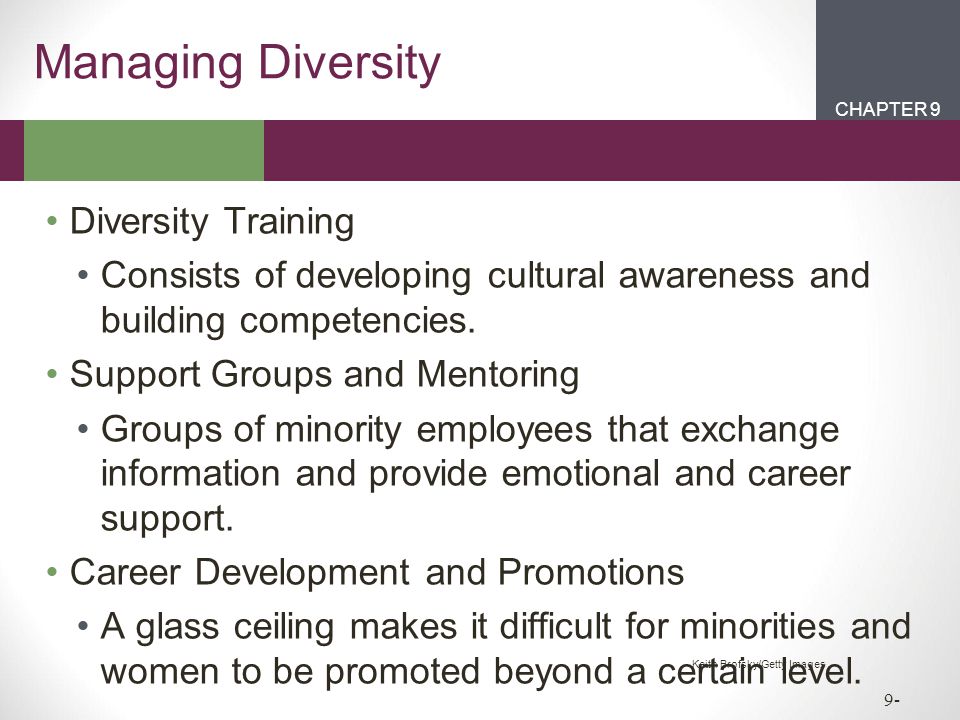 CHAPTER 2CHAPTER 1 CHAPTER 9 9- Managing Diversity Diversity Training Consists of developing cultural awareness and building competencies.