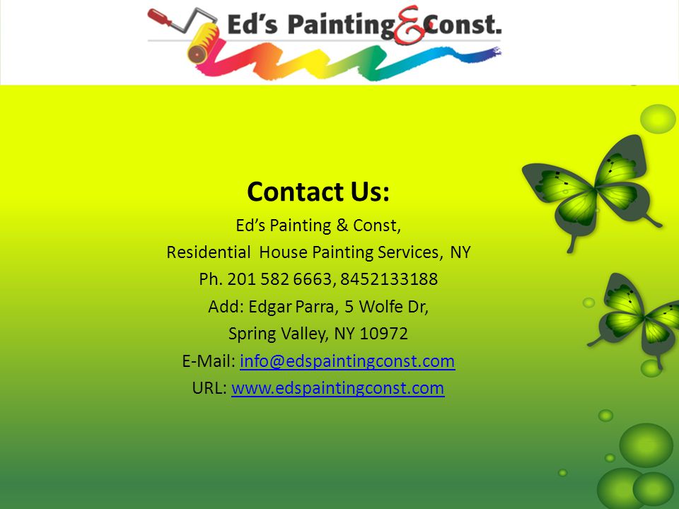 Contact Us: Ed’s Painting & Const, Residential House Painting Services, NY Ph.
