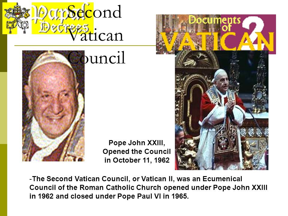 Image result for the second vatican council opened in 1962