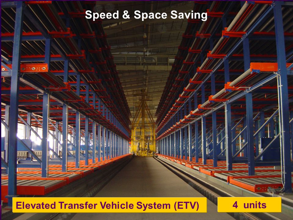 Elevated Transfer Vehicle System (ETV) 4 units Speed & Space Saving