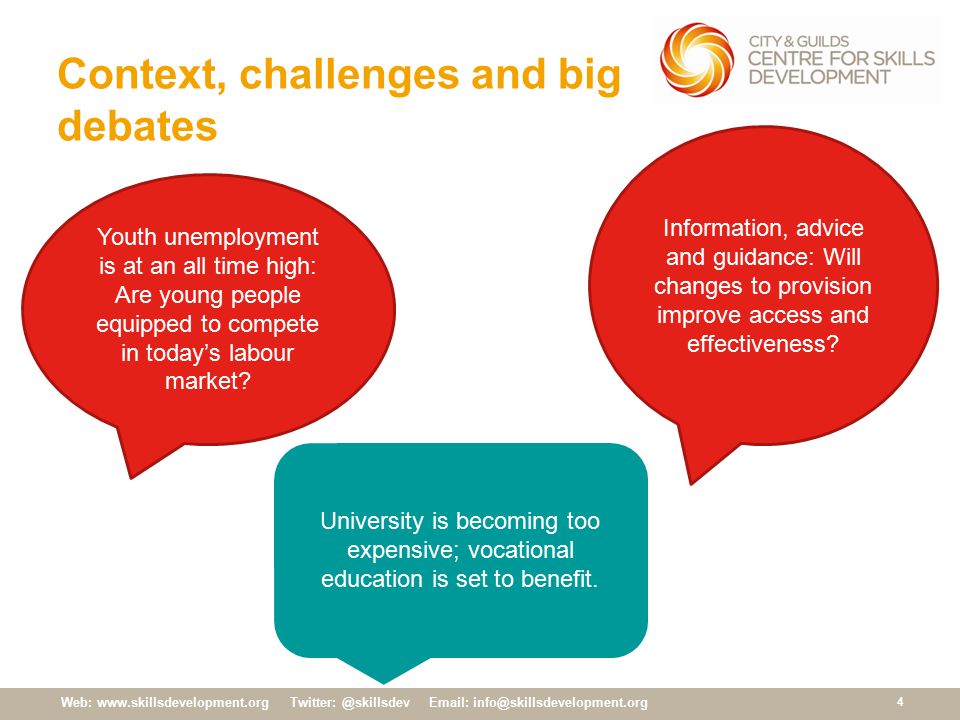 Web:     Context, challenges and big debates 4 Youth unemployment is at an all time high: Are young people equipped to compete in today’s labour market.