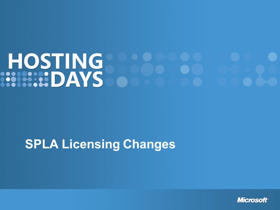 SPLA Licensing Changes
