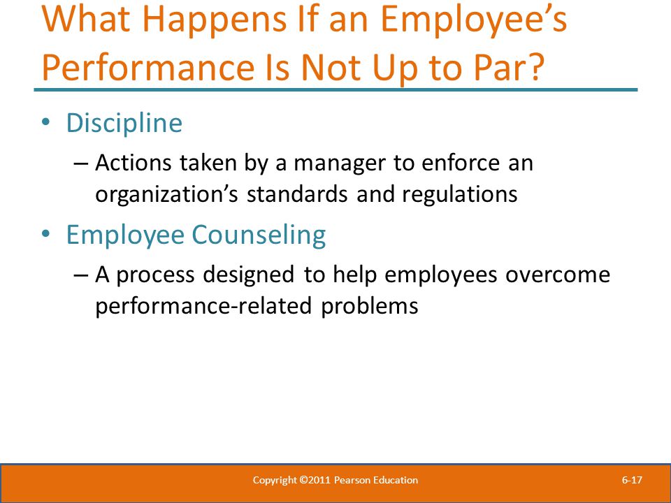 6-17 What Happens If an Employee’s Performance Is Not Up to Par.