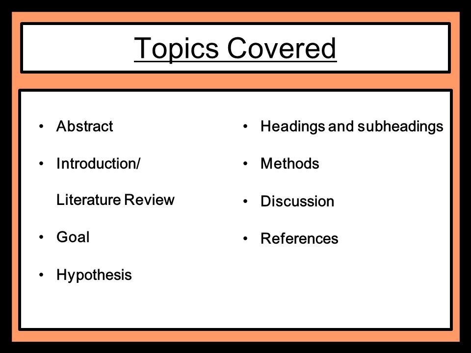Topics for literature review in social work