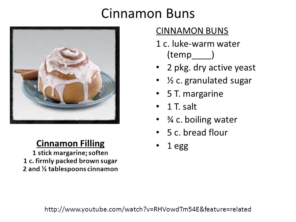 Cinnamon Buns CINNAMON BUNS 1 c. luke-warm water (temp____) 2 pkg.