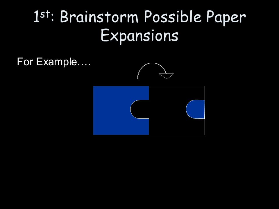 1 st : Brainstorm Possible Paper Expansions For Example….
