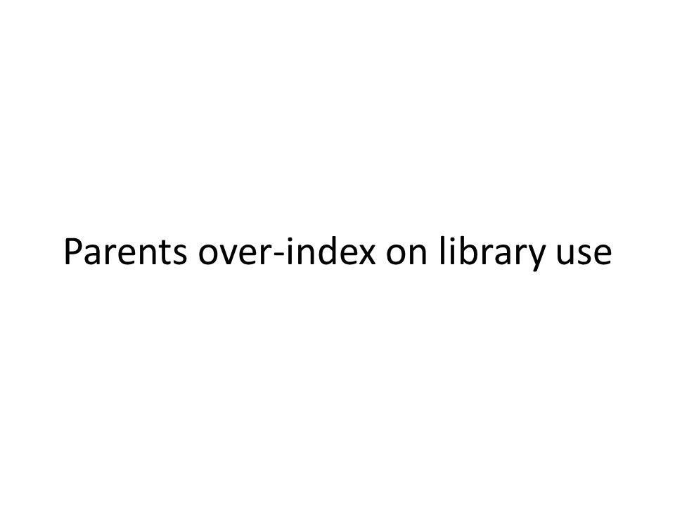 Parents over-index on library use