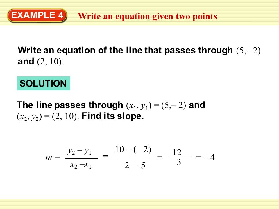 Equation Of A Line With Two Points Talkchannels Write An Equation Given Two Points Example 4 Of