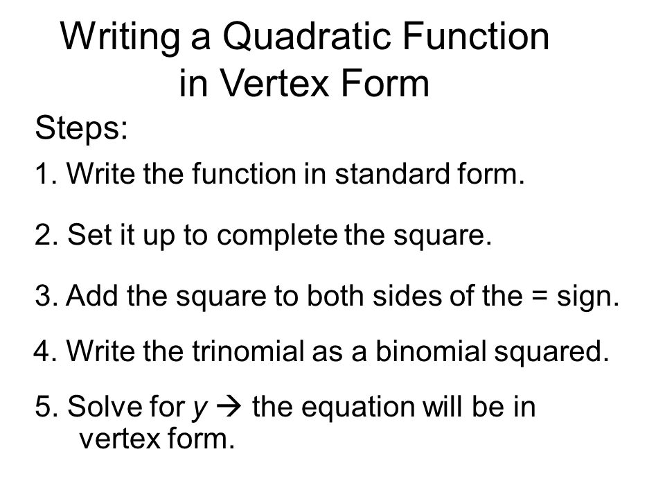 how to write the quadratic function in standard form essay photo time vertex form from standard form
