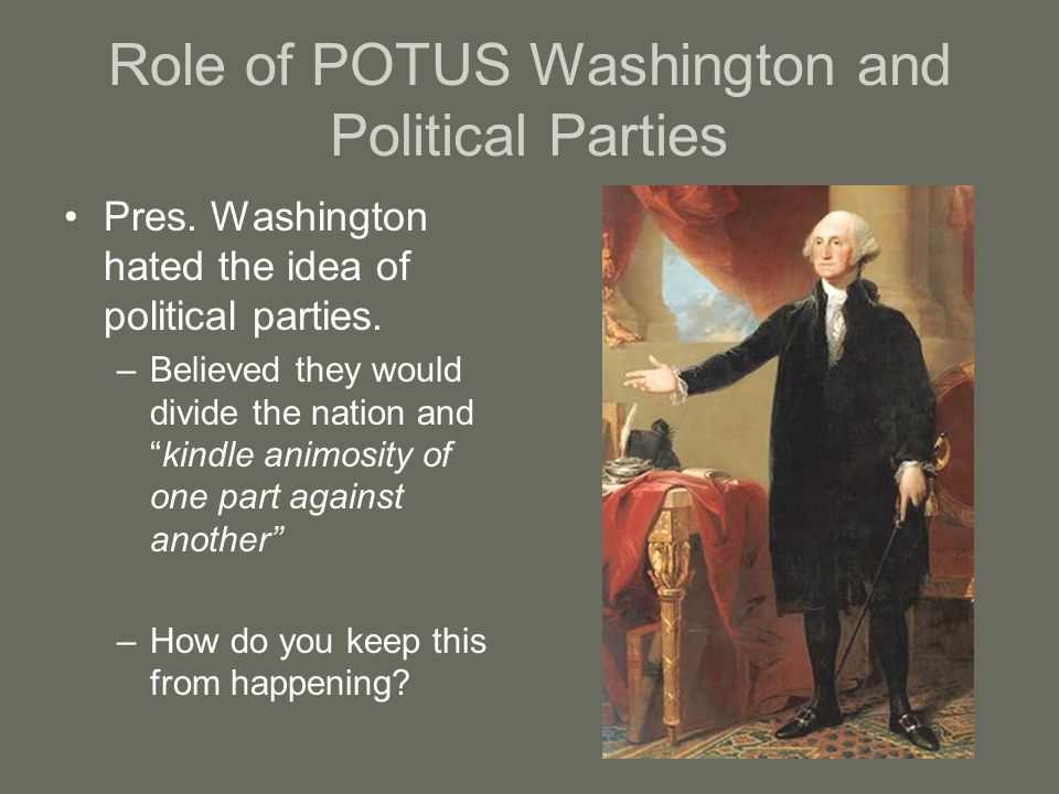 Role of POTUS Washington and Political Parties Pres.