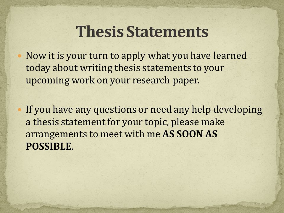 Questions as thesis statements