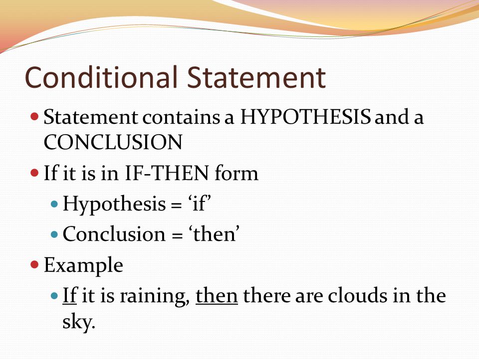 Statement of hypothesis