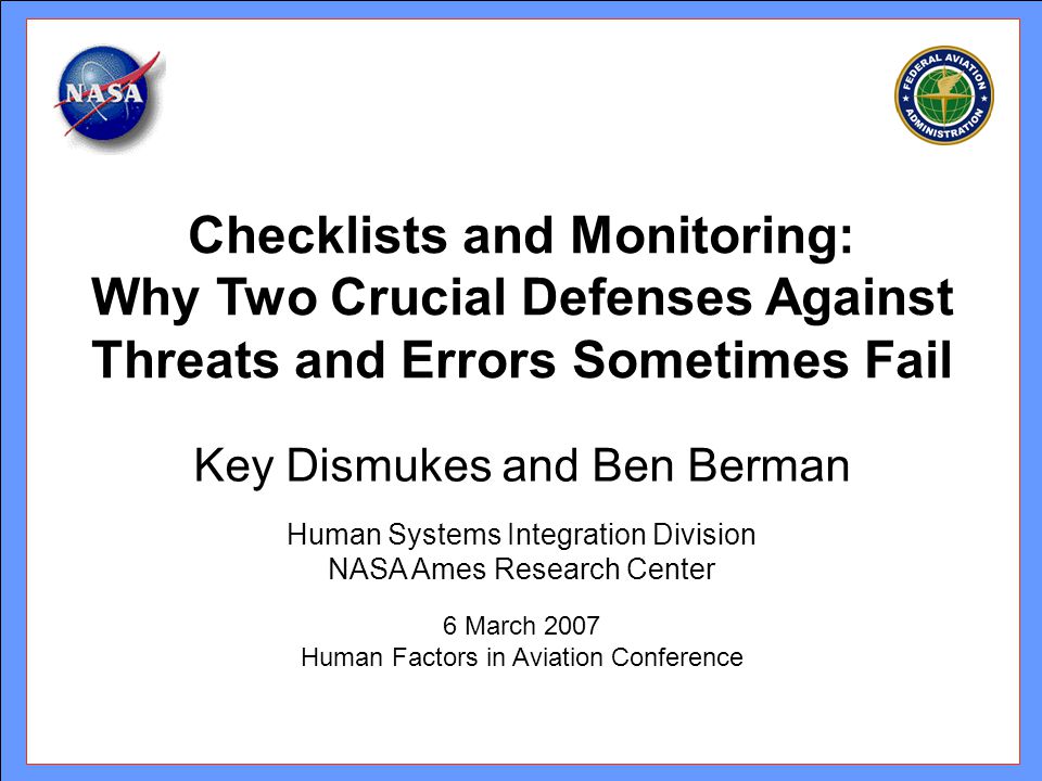 key dismukes and ben berman human systems integration division key dismukes and ben berman human systems integration division, Presentation templates