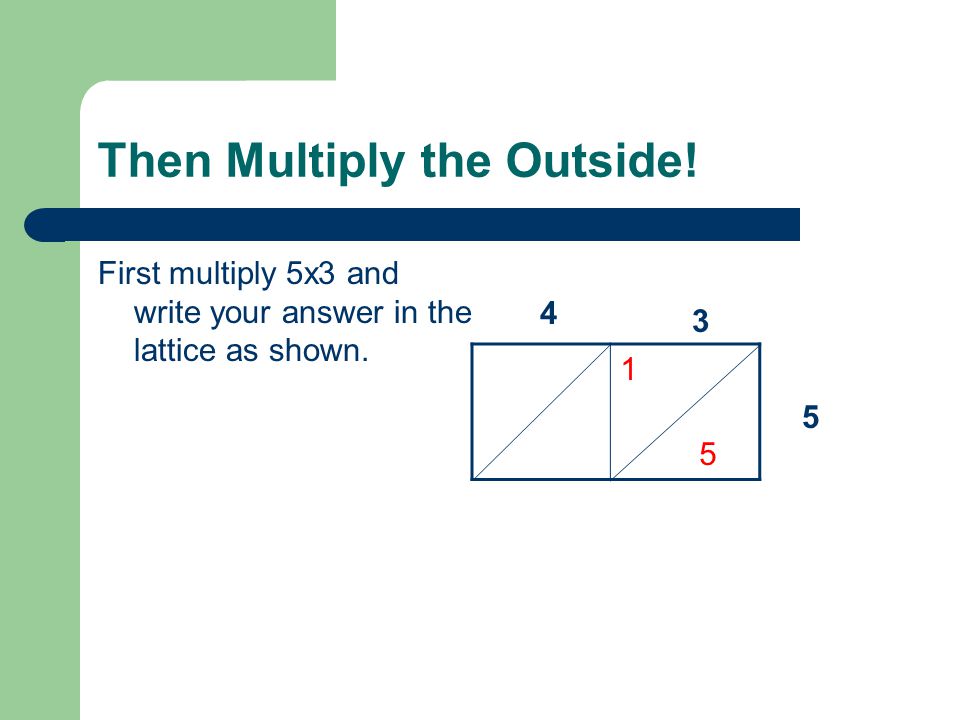 Step Three: Multiply Now multiply! 43 x 5 =