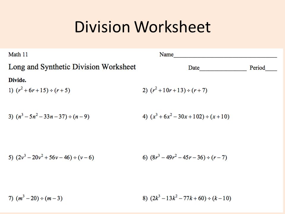 Worksheets Synthetic Division Worksheet synthetic division practice worksheet delibertad synthetic