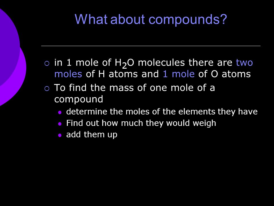 What about compounds.