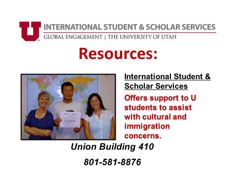 Union Building Offers support to U students to assist with cultural and immigration concerns.