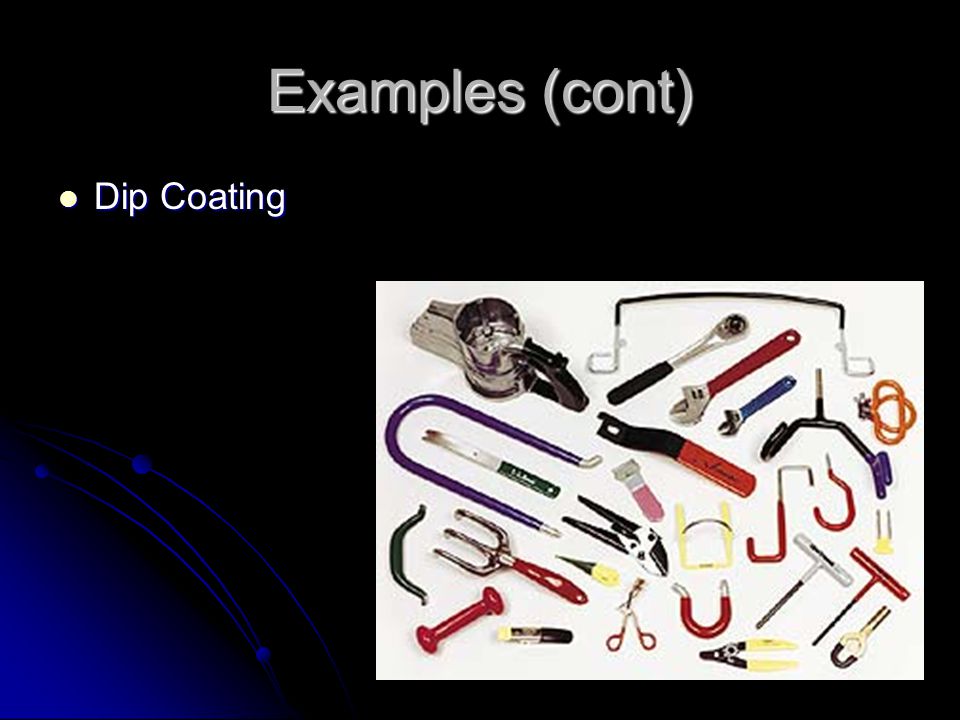 Examples (cont) Dip Coating Dip Coating