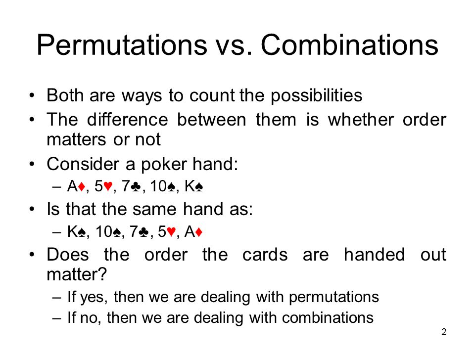 permutations and combinations