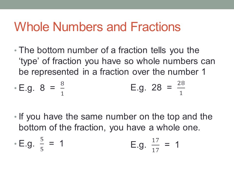 Whole Numbers and Fractions