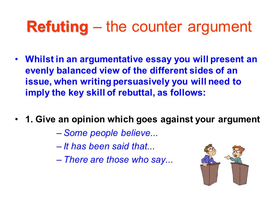 How to use a counter argument in a persuasive essay