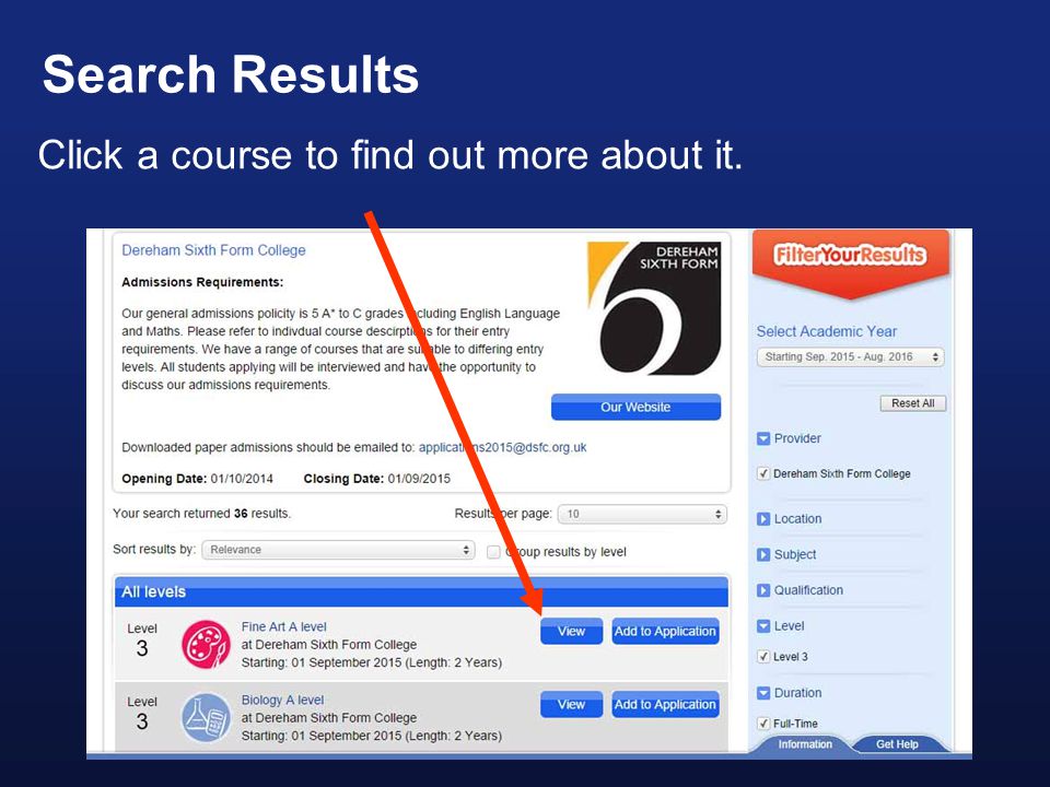 Click a course to find out more about it. Search Results