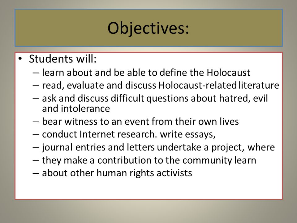 Essay On Holocaust