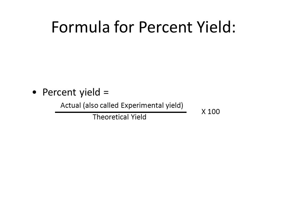 What Is The Equation For Percent Yield Talkchannels Experimental Yield Gallery