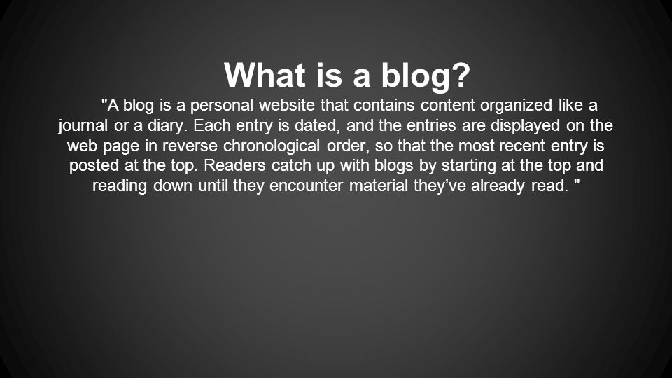 What is a blog.